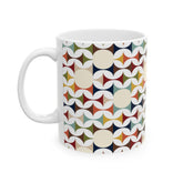 Kate McEnroe New York Retro MCM Mug, 50s Mid Century Modern Geometric Cream, Teal, Mustard, and Rust DrinkwareMugs65247843566707532670