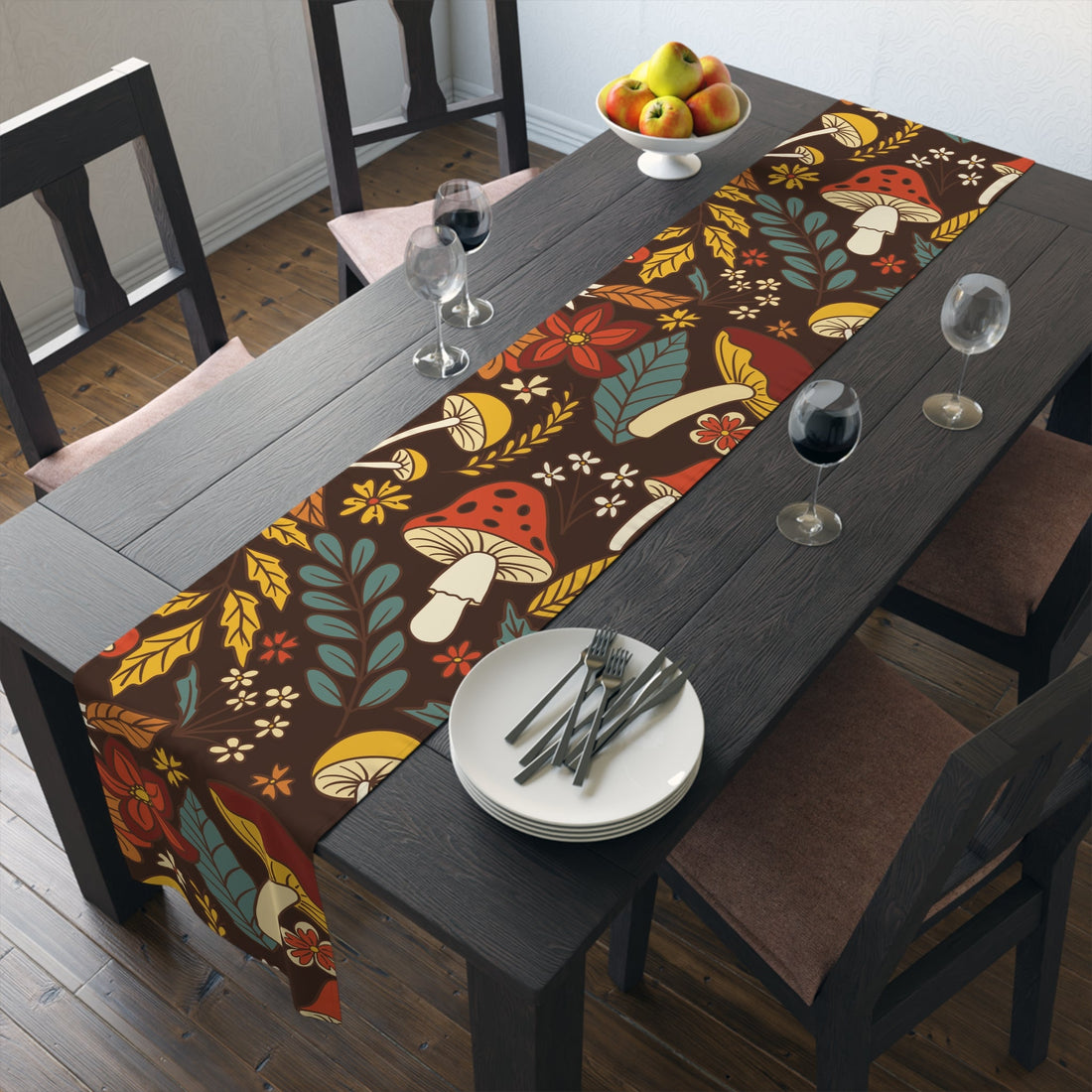 Kate McEnroe New York Retro Merry Mushroom Cottagecore Table RunnerTable Runners58167711343540215301