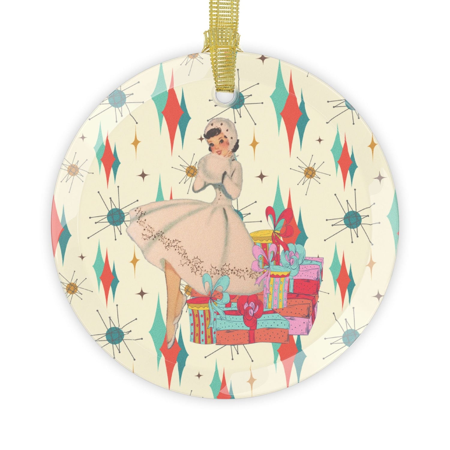 Kate McEnroe New York Retro Mid Century Kitsch Vintage Christmas Card Art OrnamentOrnaments23646841729315064204