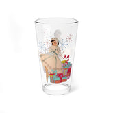 Kate McEnroe New York Retro Mid Century Kitsch Vintage Christmas Card Art Pint GlassPint Glasses19765387339482298873