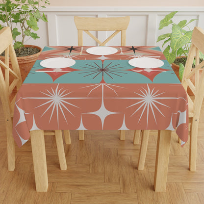 Kate McEnroe New York Retro Mid Century Modern Atomic Starbucks Tablecloth, MCM 50s Table LinenTablecloths33357628231882490673