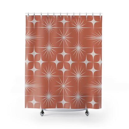 Kate McEnroe New York Retro Mid Century Modern Atomic Starburst Shower Curtain, MCM Bathroom DecorShower Curtains21710726205056284592