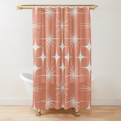 Kate McEnroe New York Retro Mid Century Modern Atomic Starburst Shower Curtain, MCM Bathroom DecorShower Curtains21710726205056284592