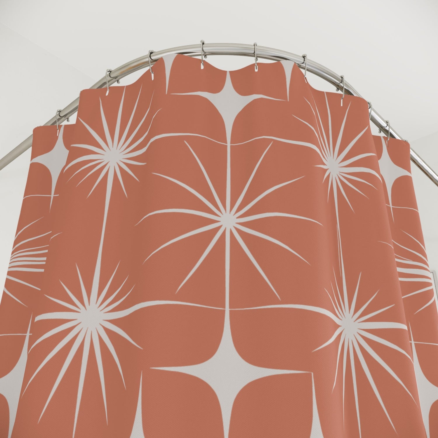 Kate McEnroe New York Retro Mid Century Modern Atomic Starburst Shower Curtain, MCM Bathroom DecorShower Curtains21710726205056284592