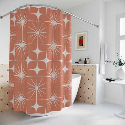 Kate McEnroe New York Retro Mid Century Modern Atomic Starburst Shower Curtain, MCM Bathroom DecorShower Curtains21710726205056284592