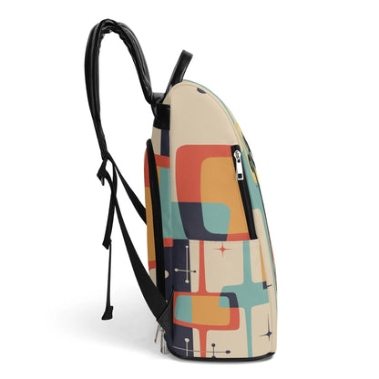 Kate McEnroe New York Retro Mid Century Modern Backpack, Atomic Cat Geometric Daypack, MCM Travel BagBackpacksWDE9OX1Y - 1