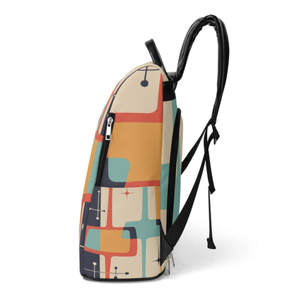 Kate McEnroe New York Retro Mid Century Modern Backpack, Atomic Cat Geometric Daypack, MCM Travel BagBackpacksWDE9OX1Y - 1