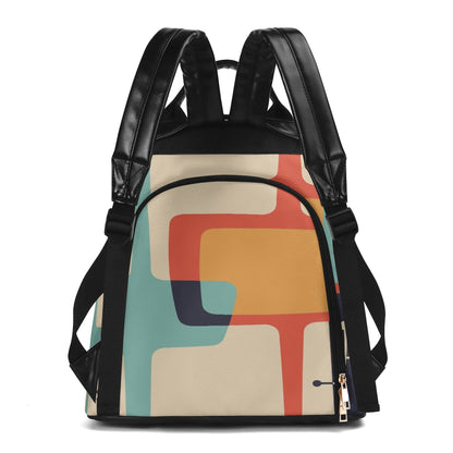 Kate McEnroe New York Retro Mid Century Modern Backpack, Atomic Cat Geometric Daypack, MCM Travel BagBackpacksWDE9OX1Y - 1