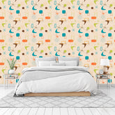 Kate McEnroe New York Retro Mid Century Modern Boomerang Starburst Peel and Stick Wallpaper PanelsWallpaper75656