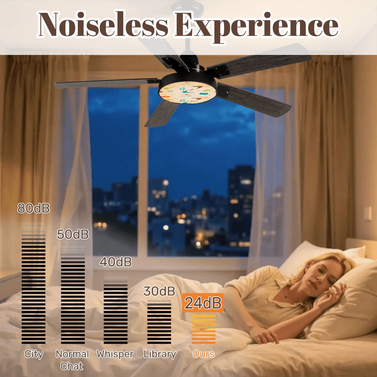 Kate McEnroe New York Retro Mid Century Modern Ceiling Fan, 50s Style Light Fixture, Abstract MCM Home AccentCeiling FansNdIhtESKVG