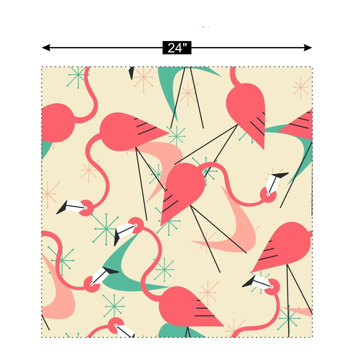Kate McEnroe New York Retro Mid Century Modern Flamingo Textured Peel and Stick Wallpaper PanelsWallpaper118952