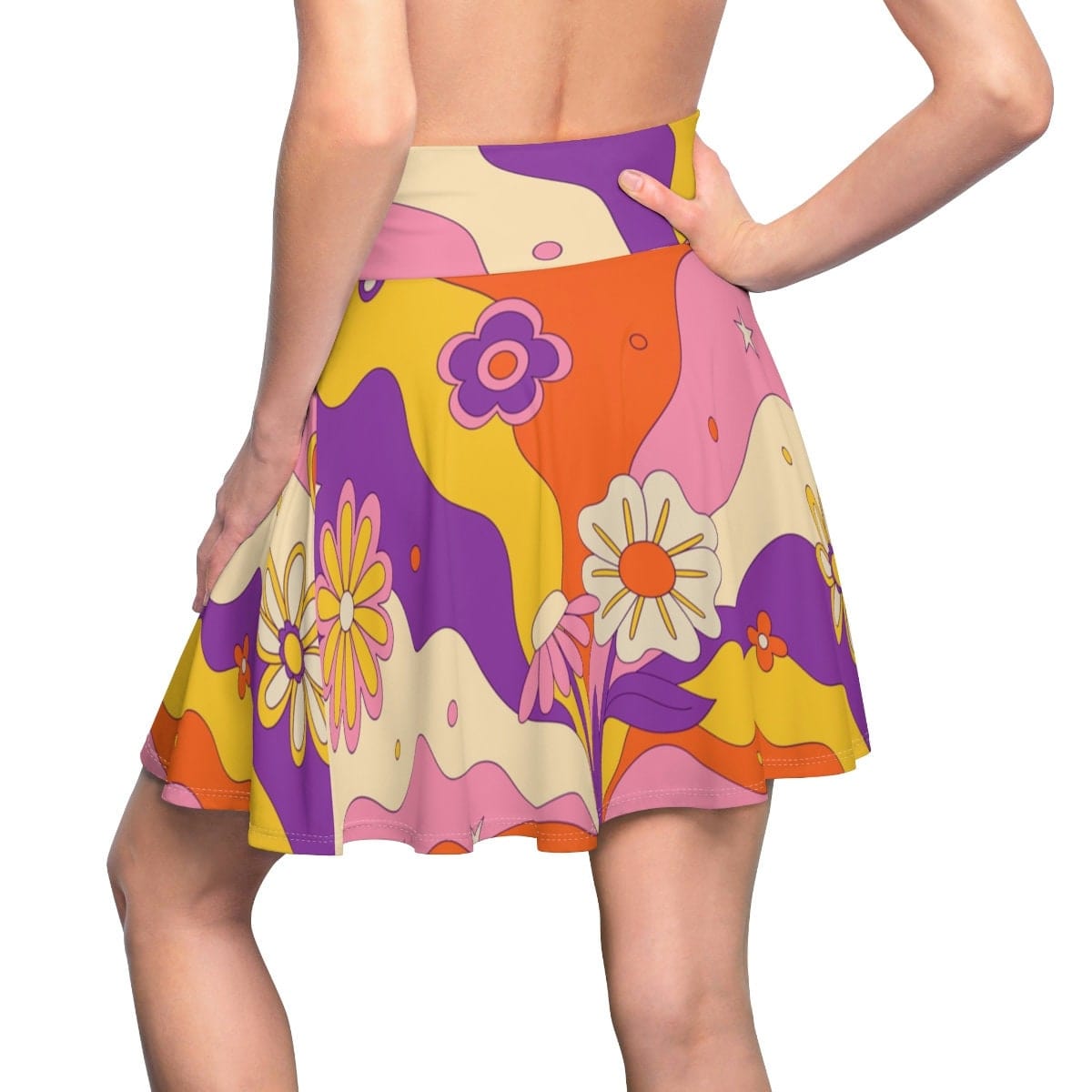Kate McEnroe New York Retro Mid Century Modern Flower Power Womens Skater Skirt Skater Skirt S 23882618526880173861