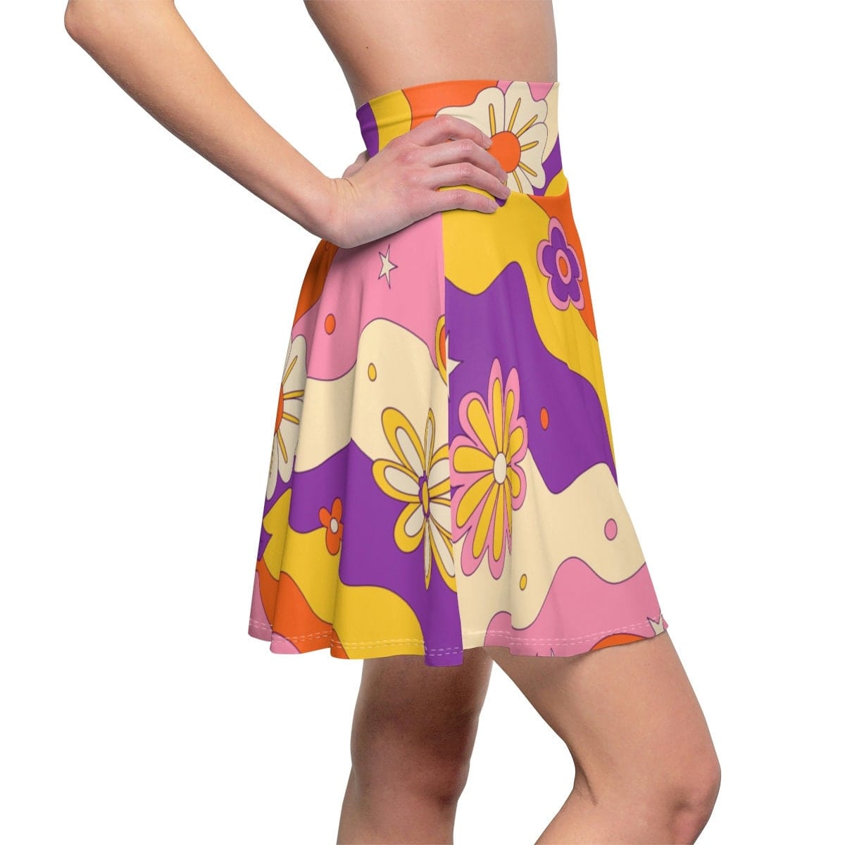 Kate McEnroe New York Retro Mid Century Modern Flower Power Womens Skater SkirtSkirts14170021874359058547
