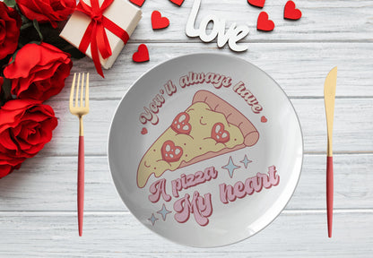 Kate McEnroe New York Retro Mid Century Modern Funny A Pizza My Heart Valentine Dinner PlatePlates9820SINGLE