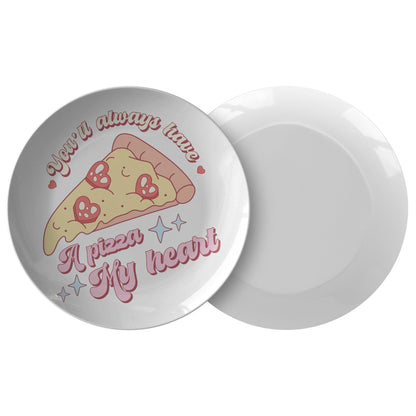 Kate McEnroe New York Retro Mid Century Modern Funny A Pizza My Heart Valentine Dinner PlatePlates9820TWO