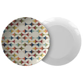 Kate McEnroe New York Retro Mid Century Modern Geometric Dinner Plate in Cream, Teal, Mustard, and RustPlates9820SINGLE