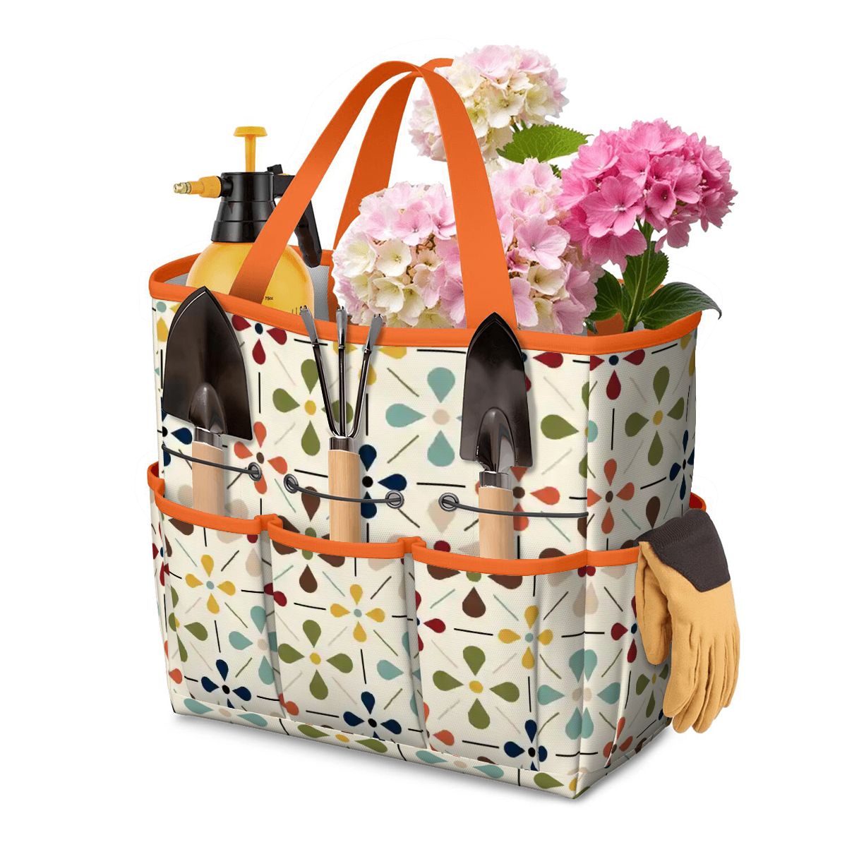 Kate McEnroe New York Retro Mid Century Modern Geometric Floral Garden Tool Tote BagGarden Tool Bagcz0SEAubm7