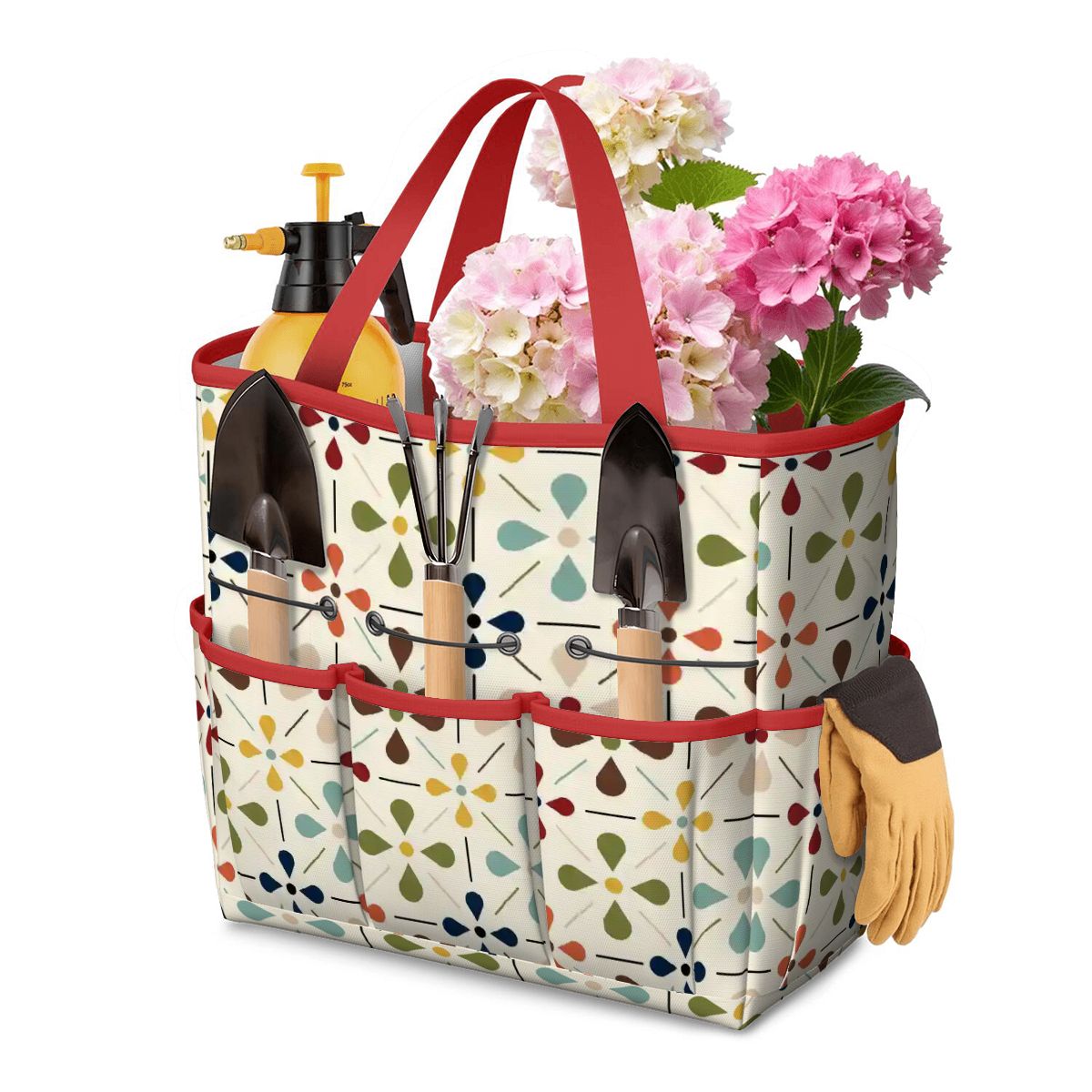 Kate McEnroe New York Retro Mid Century Modern Geometric Floral Garden Tool Tote BagGarden Tool BageB3bobw7dx