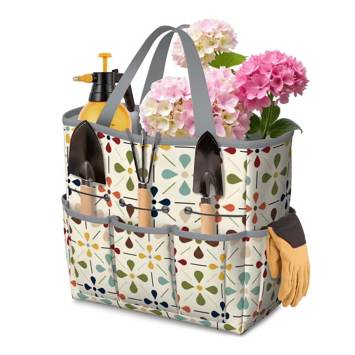 Kate McEnroe New York Retro Mid Century Modern Geometric Floral Garden Tool Tote BagGarden Tool BaghHXGhJ4zJv