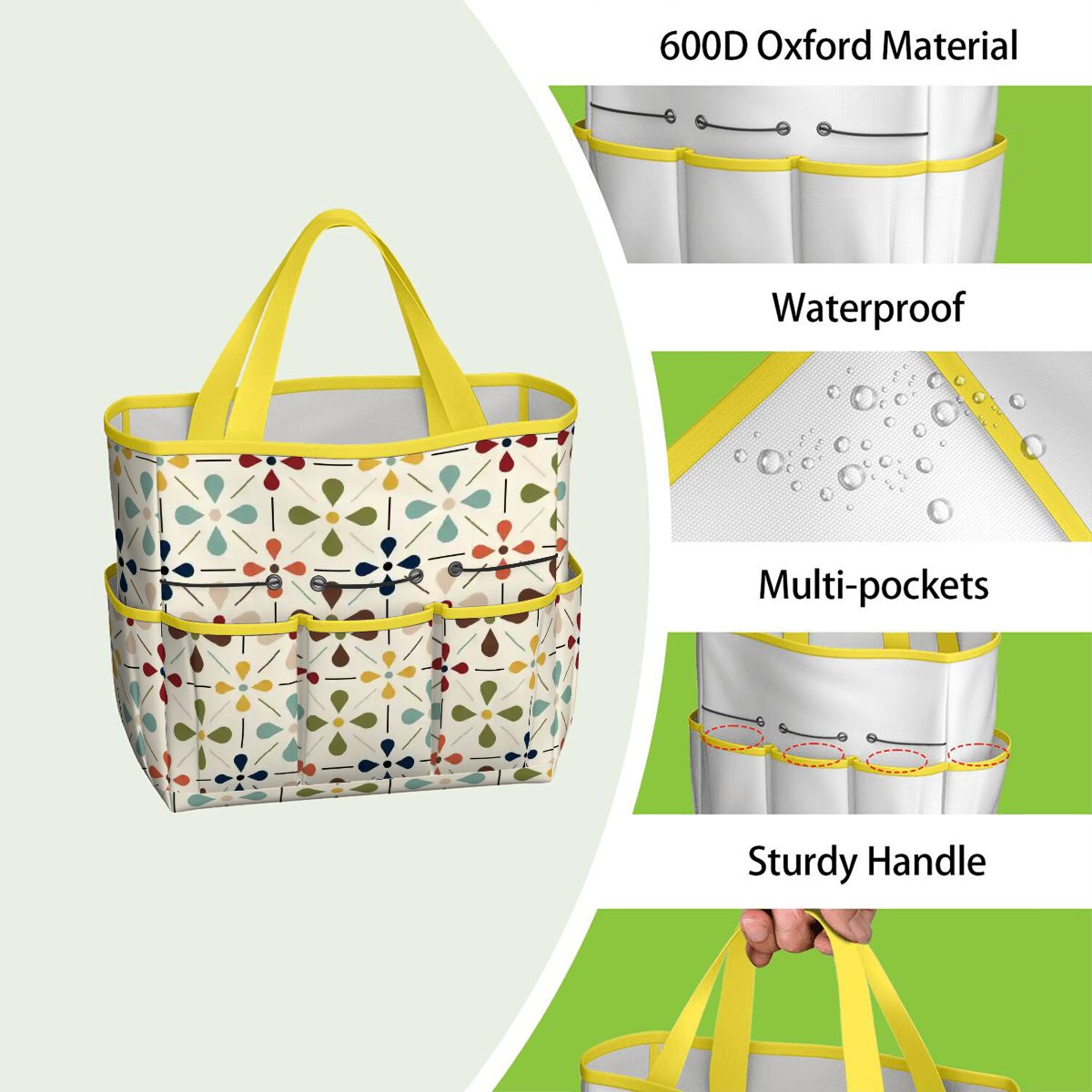 Kate McEnroe New York Retro Mid Century Modern Geometric Floral Garden Tool Tote BagGarden Tool BagnaPWtt8Qns