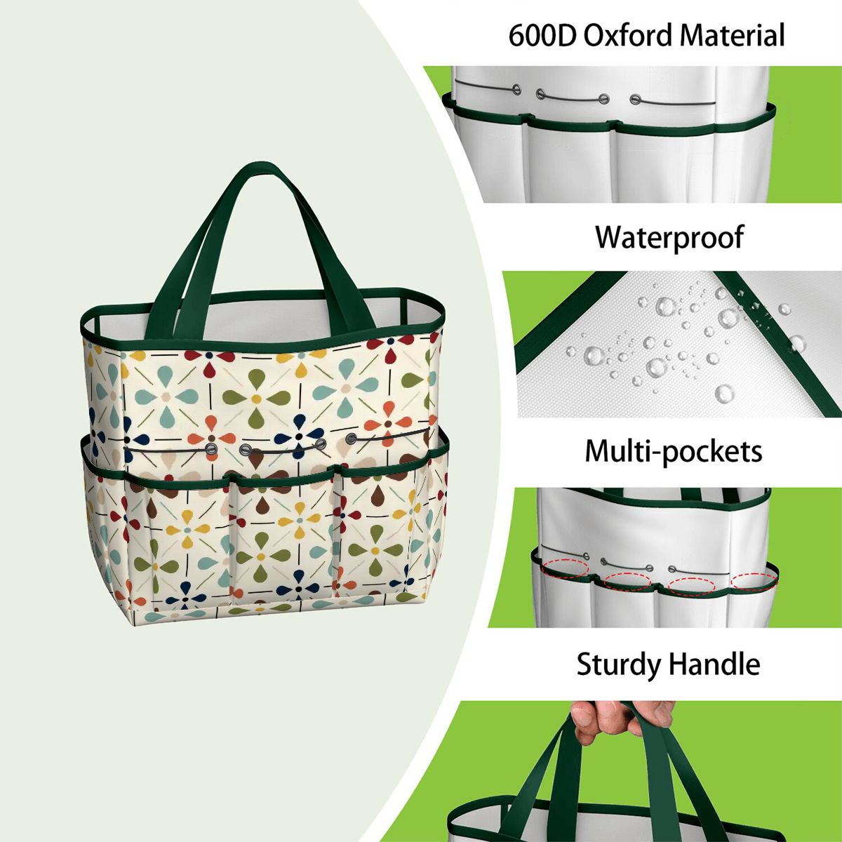 Kate McEnroe New York Retro Mid Century Modern Geometric Floral Garden Tool Tote BagGarden Tool BagnaPWtt8Qns
