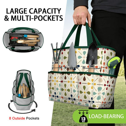 Kate McEnroe New York Retro Mid Century Modern Geometric Floral Garden Tool Tote BagGarden Tool BagnaPWtt8Qns