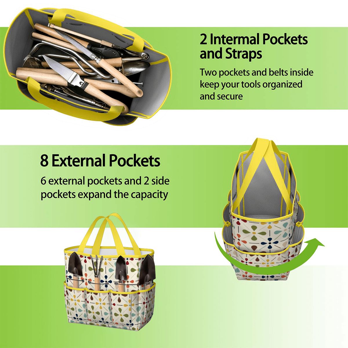 Kate McEnroe New York Retro Mid Century Modern Geometric Floral Garden Tool Tote BagGarden Tool BagnaPWtt8Qns