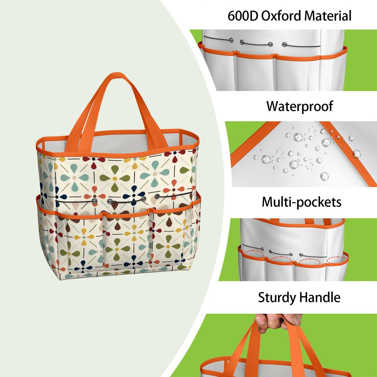 Kate McEnroe New York Retro Mid Century Modern Geometric Floral Garden Tool Tote BagGarden Tool BagnaPWtt8Qns