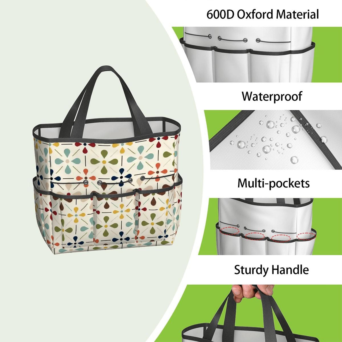 Kate McEnroe New York Retro Mid Century Modern Geometric Floral Garden Tool Tote BagGarden Tool BagnaPWtt8Qns