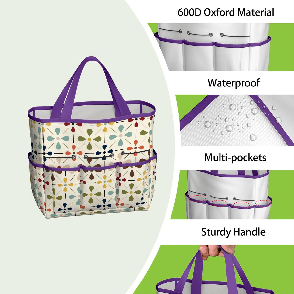Kate McEnroe New York Retro Mid Century Modern Geometric Floral Garden Tool Tote BagGarden Tool BagnaPWtt8Qns