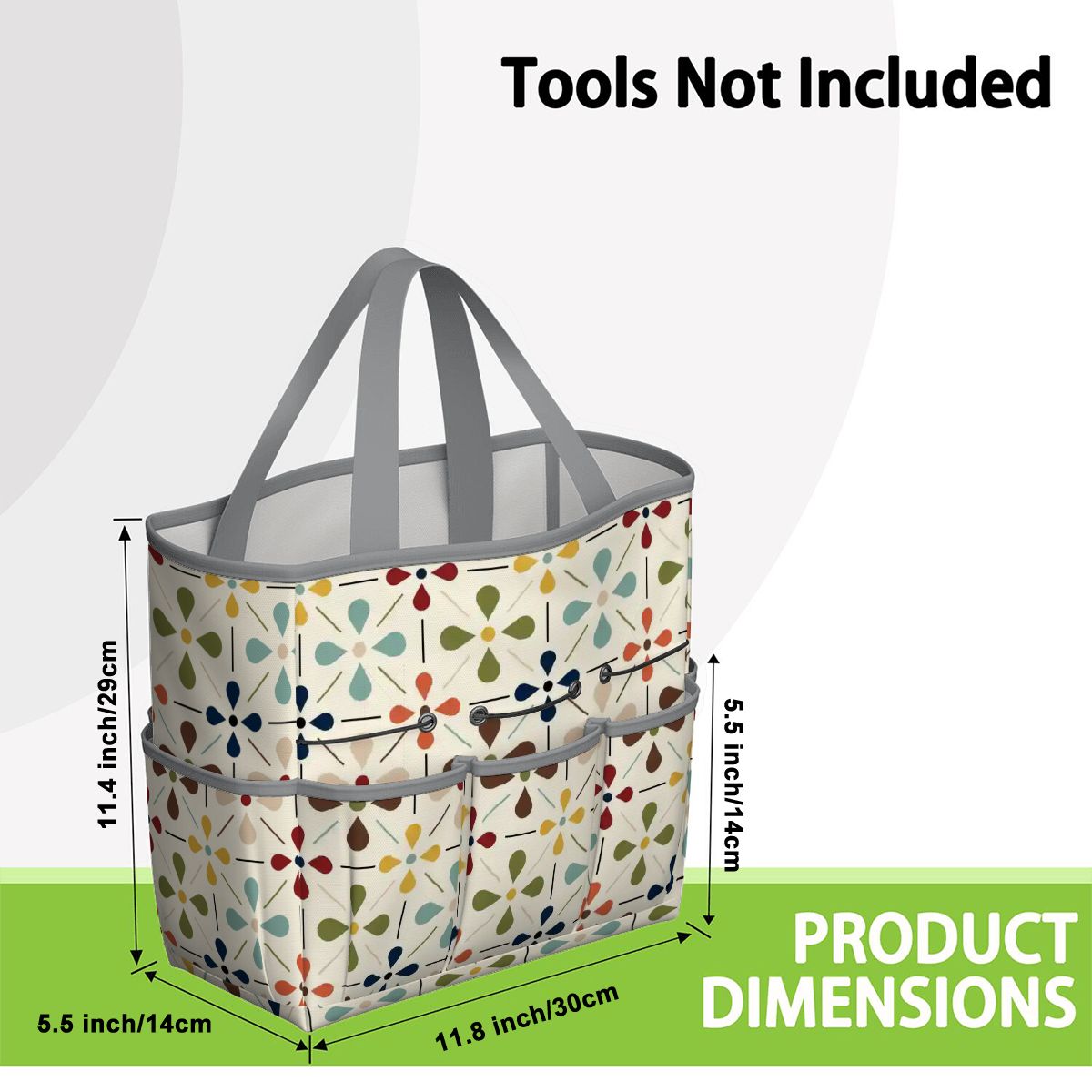 Kate McEnroe New York Retro Mid Century Modern Geometric Floral Garden Tool Tote BagGarden Tool BagnaPWtt8Qns