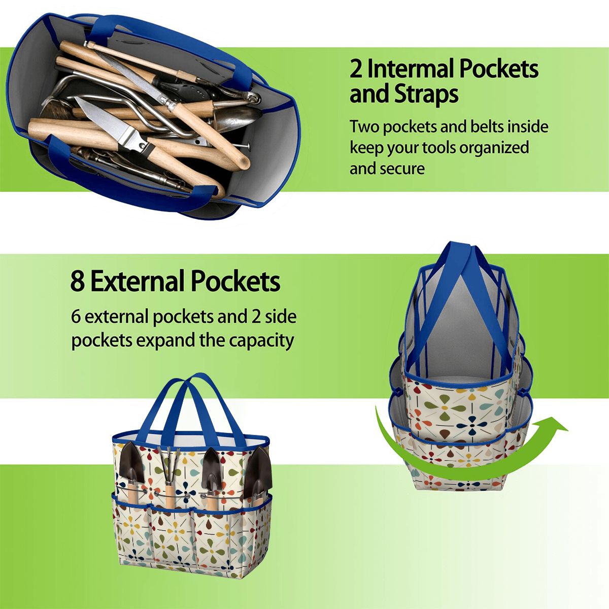 Kate McEnroe New York Retro Mid Century Modern Geometric Floral Garden Tool Tote BagGarden Tool BagnaPWtt8Qns
