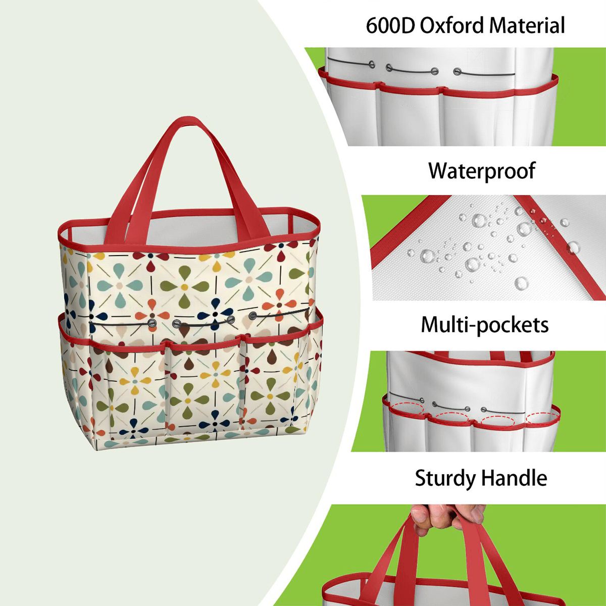 Kate McEnroe New York Retro Mid Century Modern Geometric Floral Garden Tool Tote BagGarden Tool BagnaPWtt8Qns