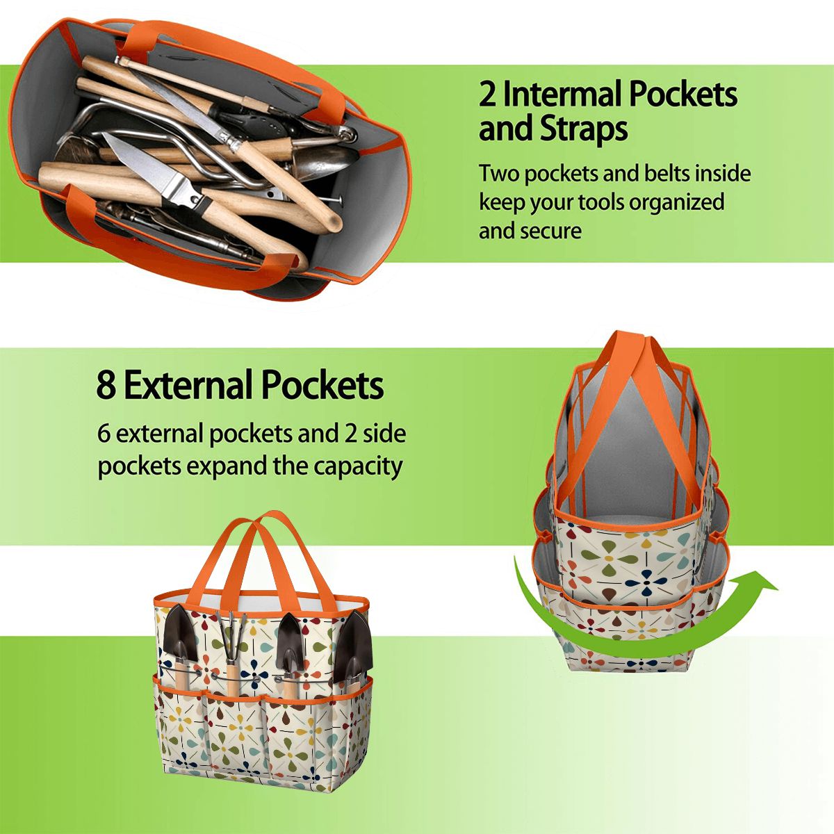 Kate McEnroe New York Retro Mid Century Modern Geometric Floral Garden Tool Tote BagGarden Tool BagnaPWtt8Qns