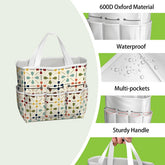 Kate McEnroe New York Retro Mid Century Modern Geometric Floral Garden Tool Tote BagGarden Tool BagnaPWtt8Qns