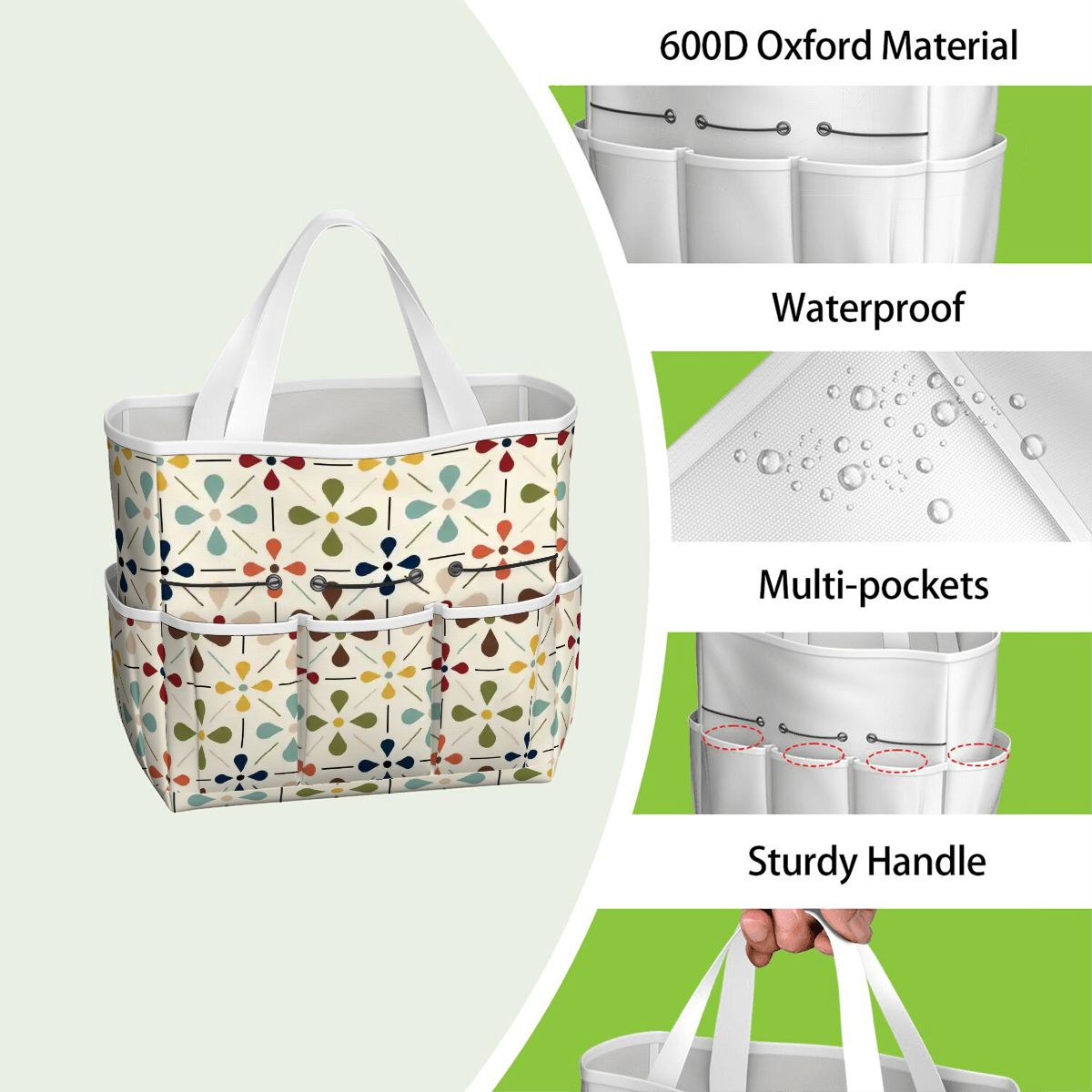 Kate McEnroe New York Retro Mid Century Modern Geometric Floral Garden Tool Tote BagGarden Tool BagnaPWtt8Qns