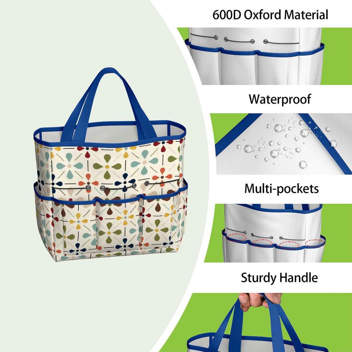 Kate McEnroe New York Retro Mid Century Modern Geometric Floral Garden Tool Tote BagGarden Tool BagnaPWtt8Qns
