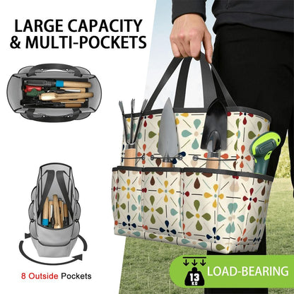 Kate McEnroe New York Retro Mid Century Modern Geometric Floral Garden Tool Tote BagGarden Tool BagnaPWtt8Qns