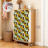 Kate McEnroe New York Retro Mid Century Modern Geometric Shoe Cabinet, MCM Entryway Storage Organizer, 70s Style Mudroom UnitShoe StorageUuOBihflAJ