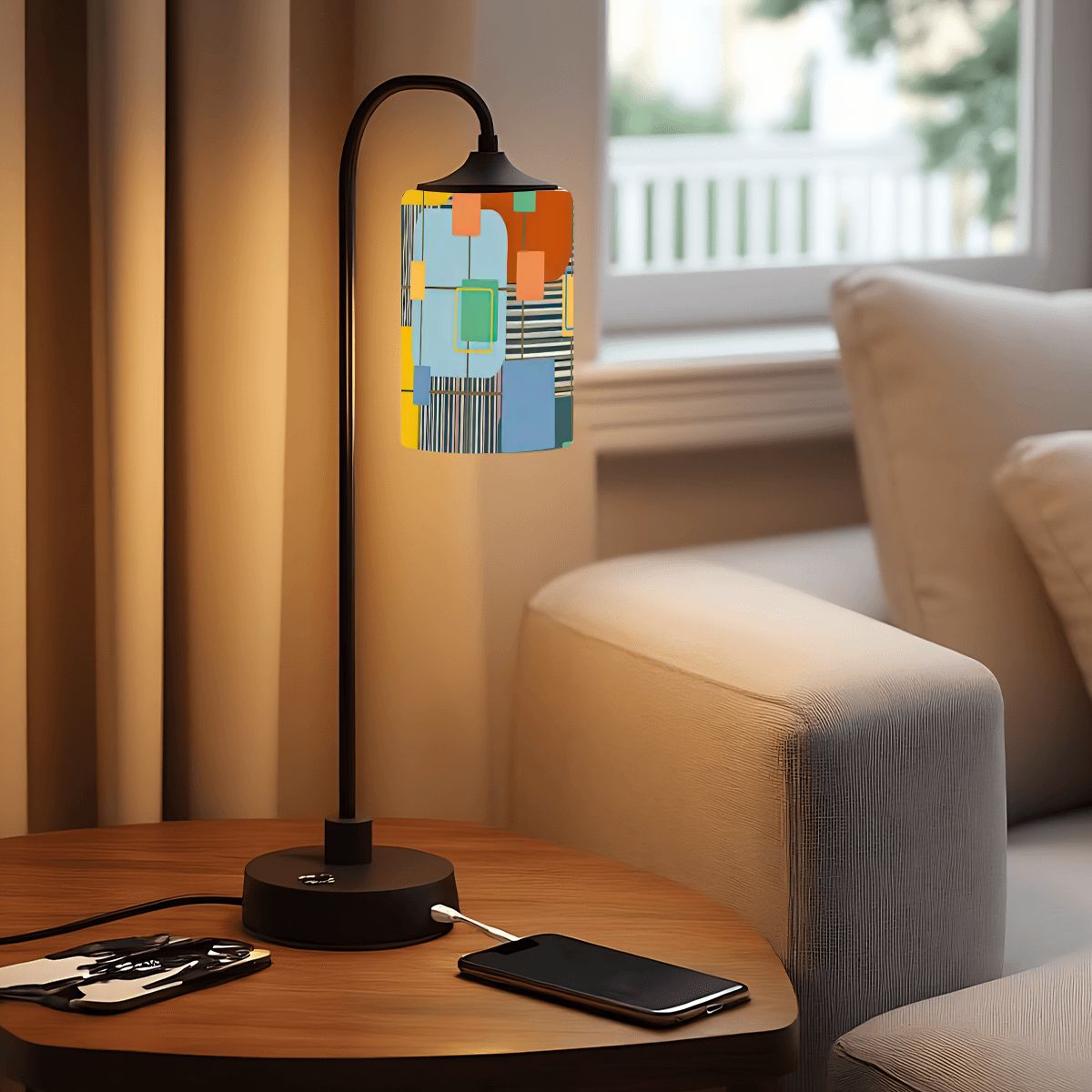 Kate McEnroe New York Retro Mid Century Modern Glass Lamp Shade, MCM Geometric Accent LightingLamp Shadest6CkFFjqK4