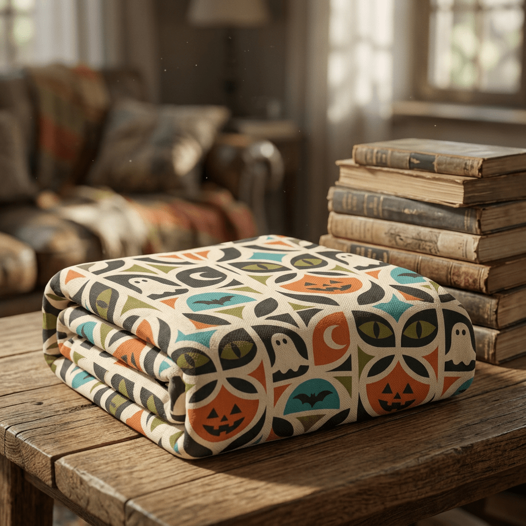 Kate McEnroe New York Retro Mid Century Modern Halloween Throw BlanketBlankets32382473140417237770