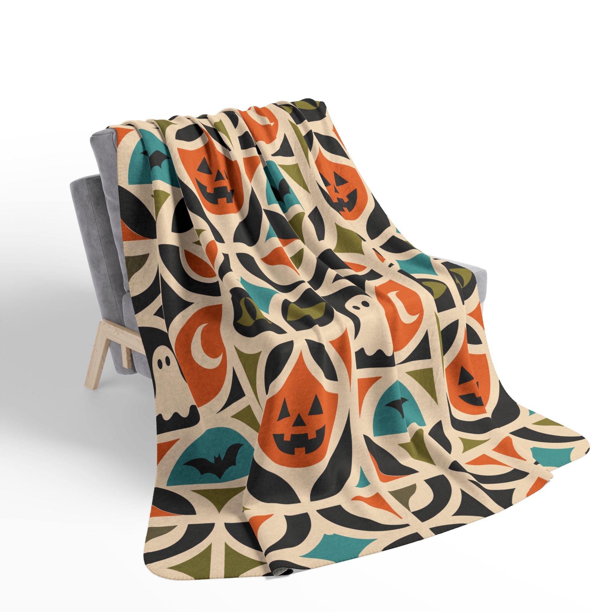 Kate McEnroe New York Retro Mid Century Modern Halloween Throw BlanketBlankets68197390080177814606