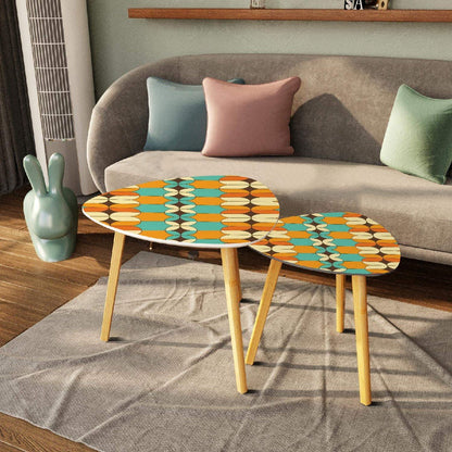 Kate McEnroe New York Retro Mid Century Modern Nesting Tables, 50s Geometric Coffee Tables, Atomic Era Accent FurnitureNesting TablespuD6GLIVMj