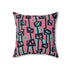 Kate McEnroe New York Retro Mid Century Modern Pink Teal Tiki Totem Abstract Throw PillowThrow Pillows30212909767904780283