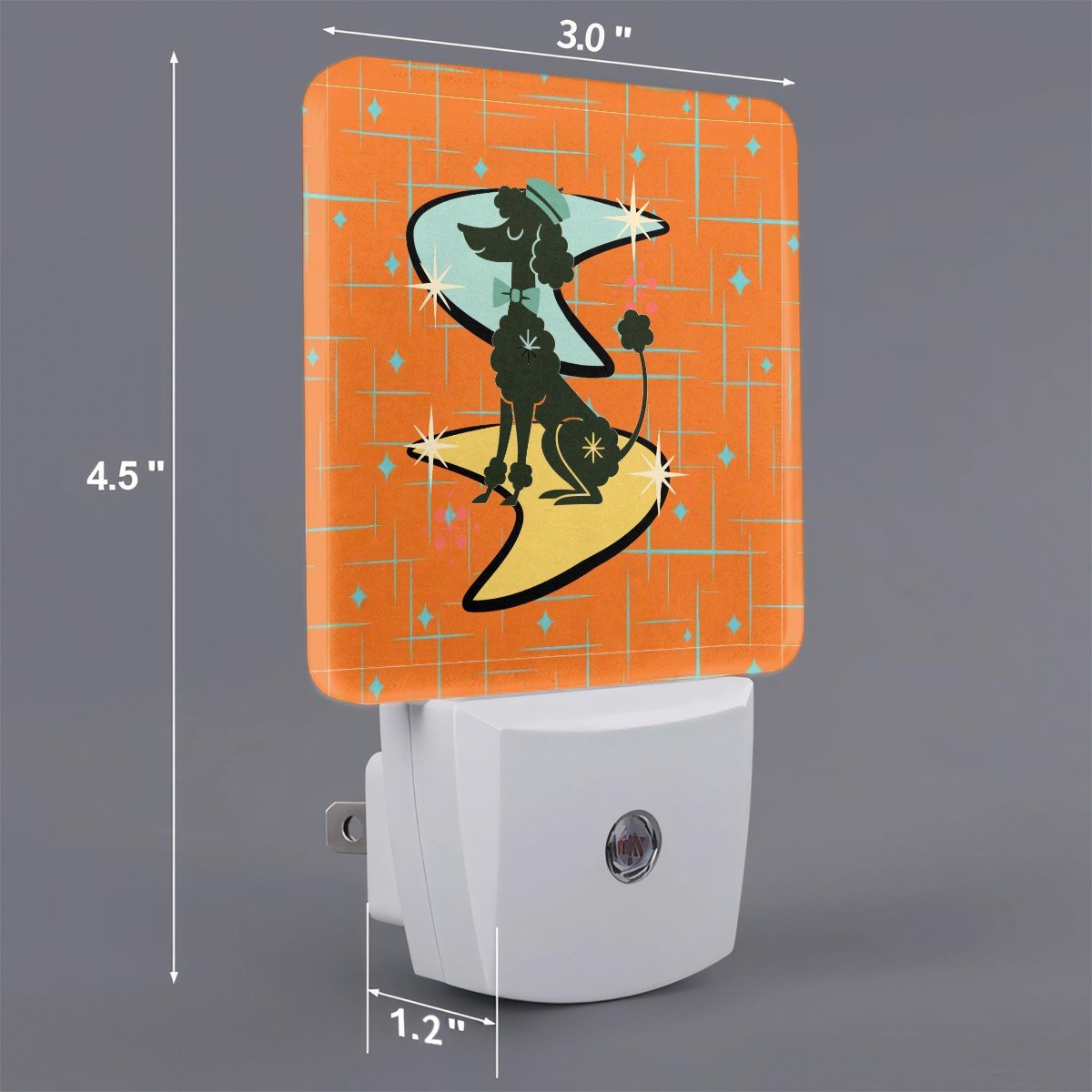 Kate McEnroe New York Retro Mid Century Modern Poodle Night Light Set, 50s Kitsch Atomic Starburst MCM DecorNight Lightsn937Aq5xOe