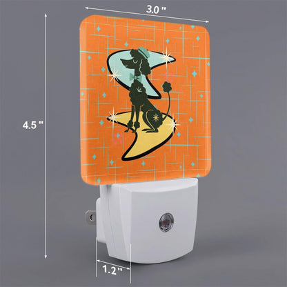 Kate McEnroe New York Retro Mid Century Modern Poodle Night Light Set, 50s Kitsch Atomic Starburst MCM DecorNight Lightsn937Aq5xOe