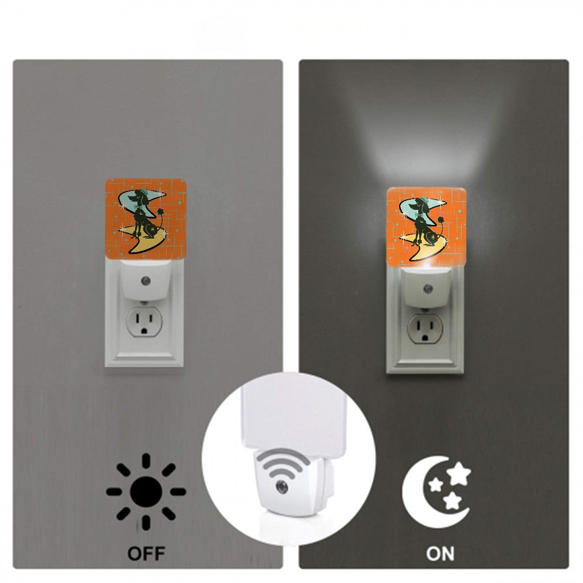 Kate McEnroe New York Retro Mid Century Modern Poodle Night Light Set, 50s Kitsch Atomic Starburst MCM DecorNight Lightsn937Aq5xOe