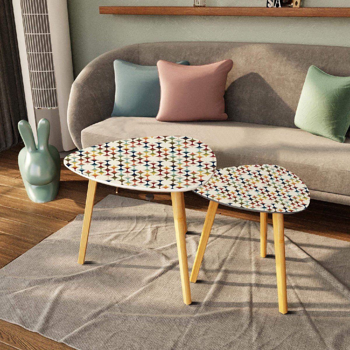 Kate McEnroe New York Retro Mid Century Modern, Scandi Danish Modern Geometric Nesting Coffee TablesAccent TablesV5NrrzGI9D