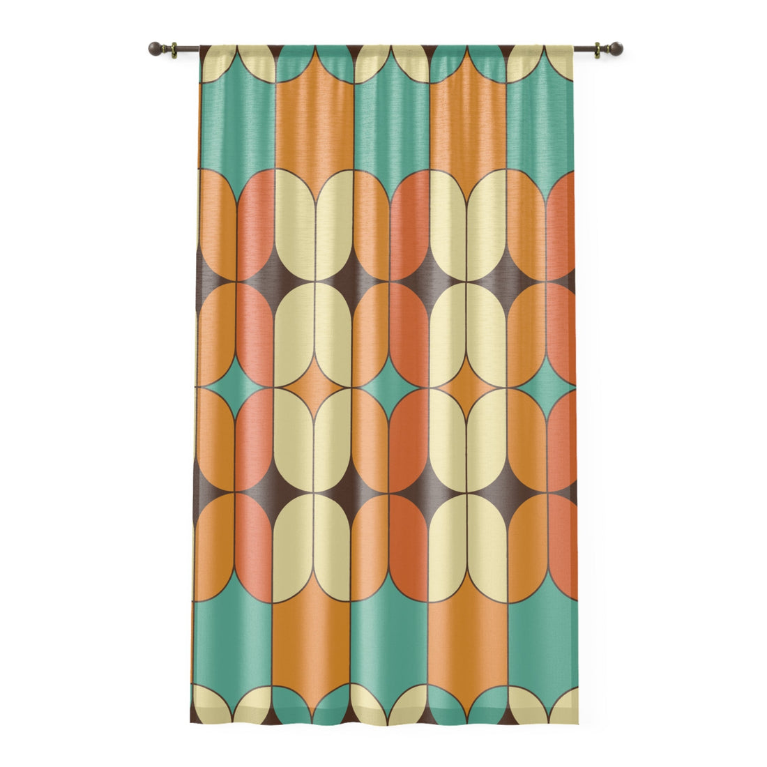 Kate McEnroe New York Retro Mid Century Modern Sheer Window Curtain, 60s Mod Geometric DraperyWindow Curtains23630112071231698206