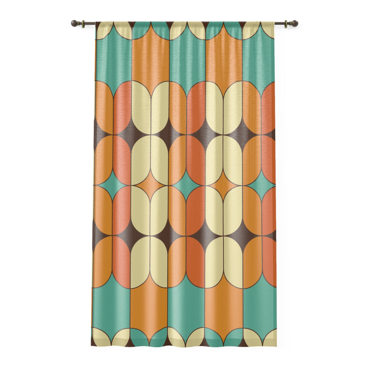 Kate McEnroe New York Retro Mid Century Modern Sheer Window Curtain, 60s Mod Geometric DraperyWindow Curtains23630112071231698206